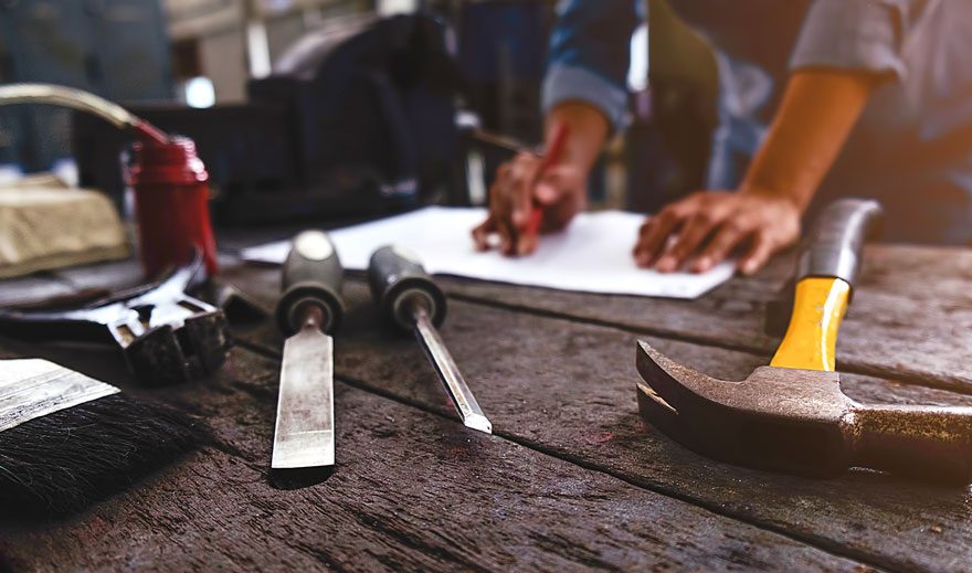 Man planning construction